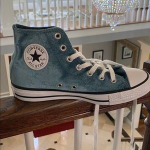 Blue Velvet High Top Chuck Taylor Converse Size 8